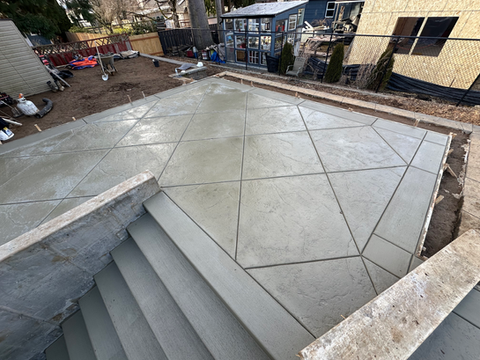 Decorative concrete patio design by KornerBlock Concrete Vancouver WA