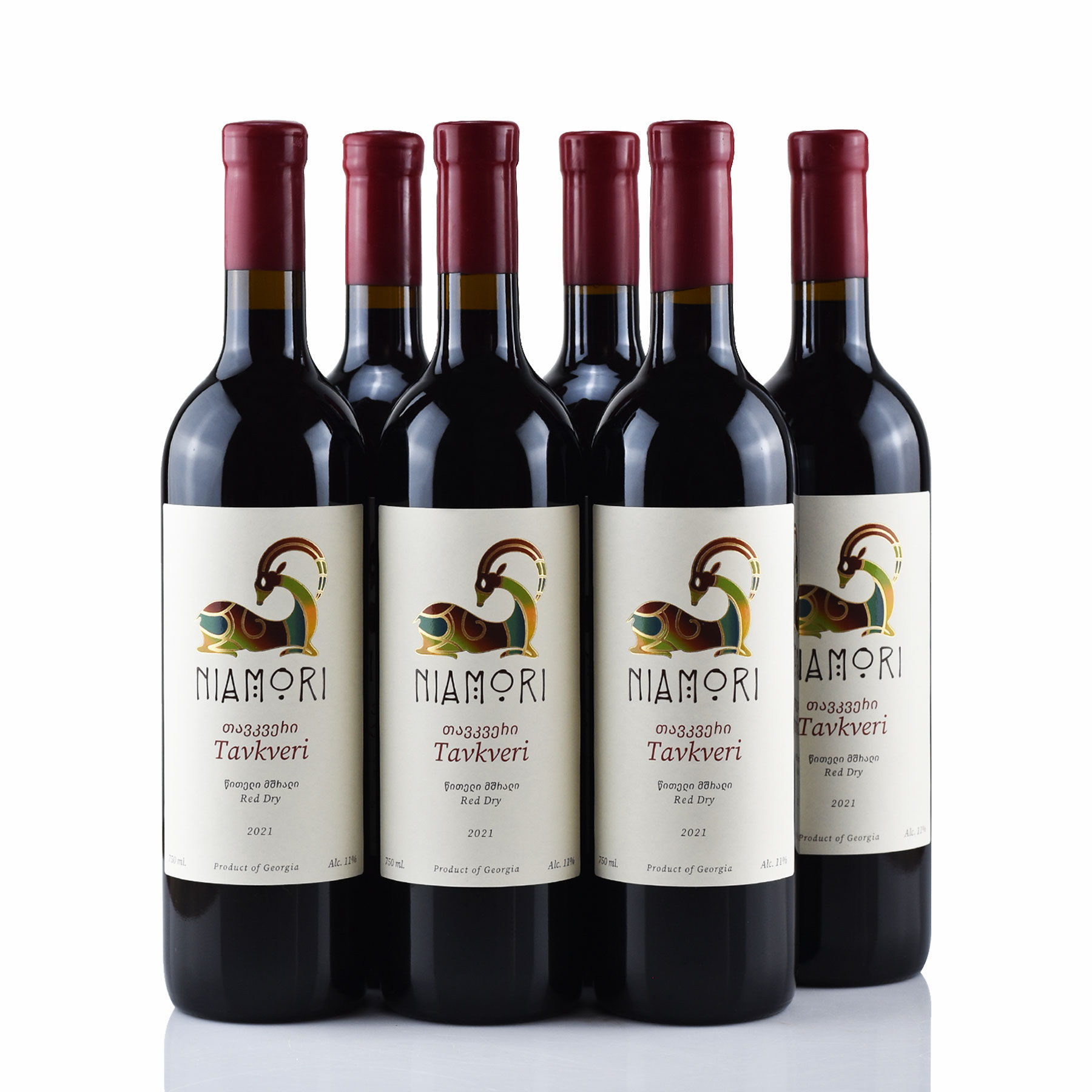 Tavkveri | Red Dry | 6 Bottles with a Cardboard Box | 0.75 Liter | with a Standard Label