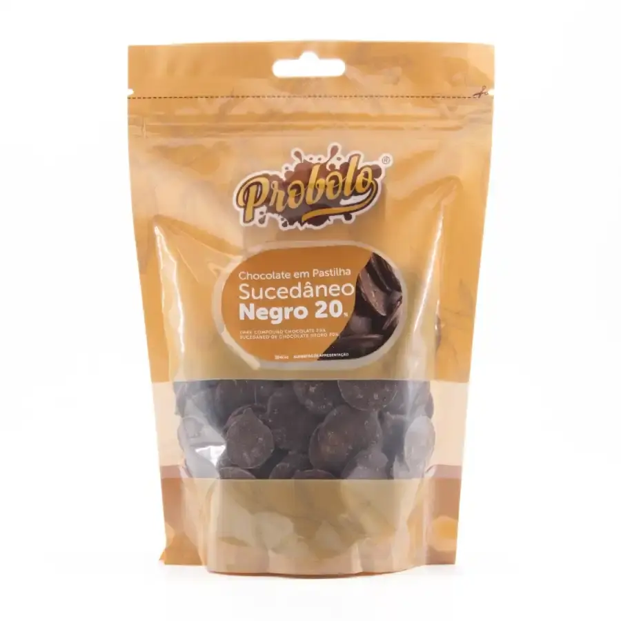 Sucedáneo de chocolate negro en gotas 20% bolsa 250gr