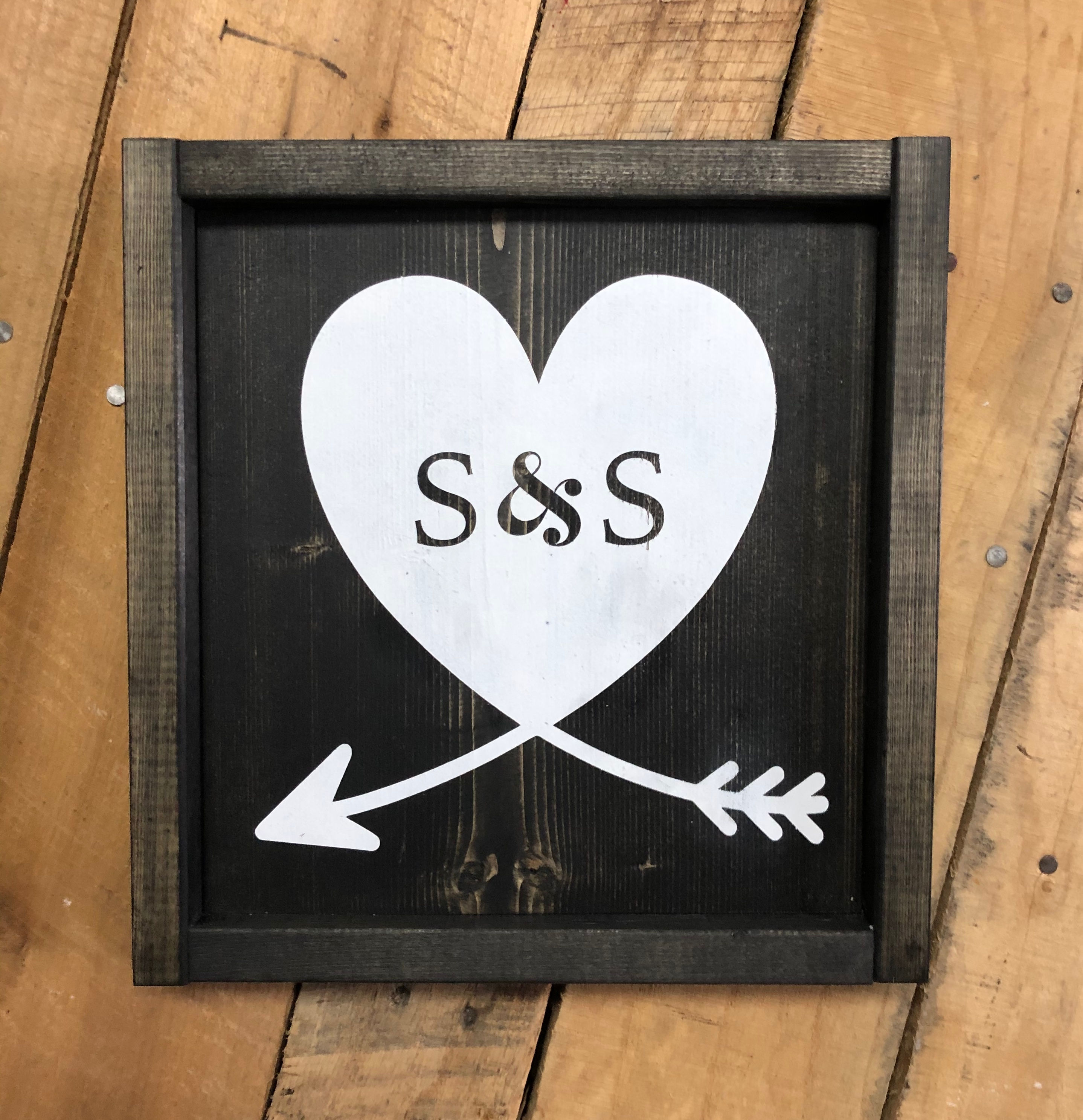 Heart Arrow Initials