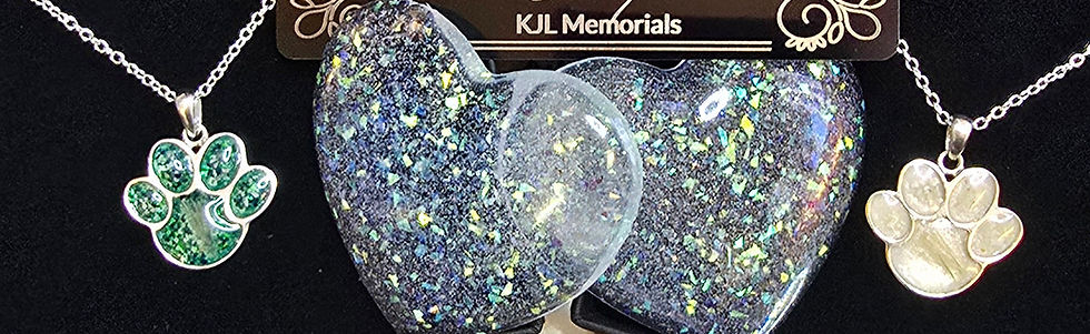 Paw Pendants with Hair and Crushed Opal