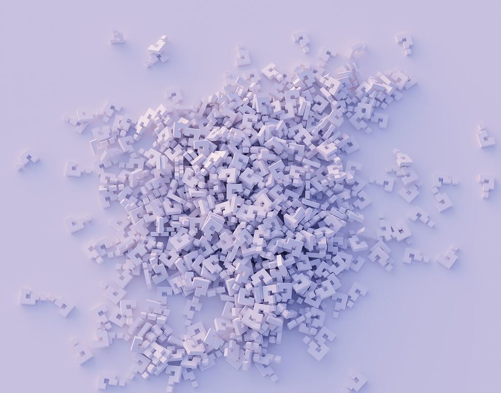 A pile of letters on a purple background