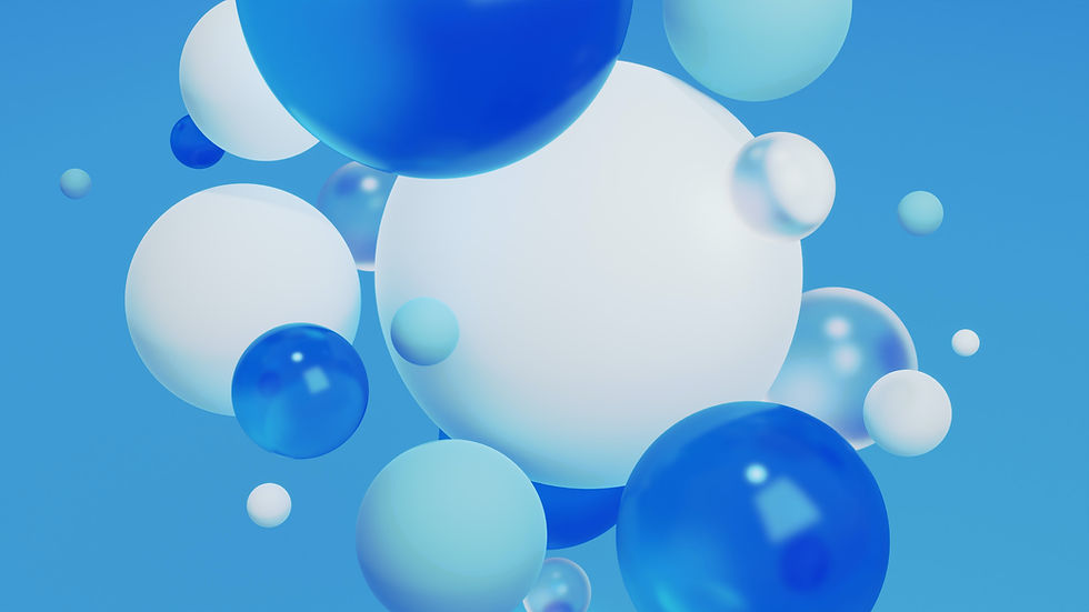 Blue and white digital bubbles 