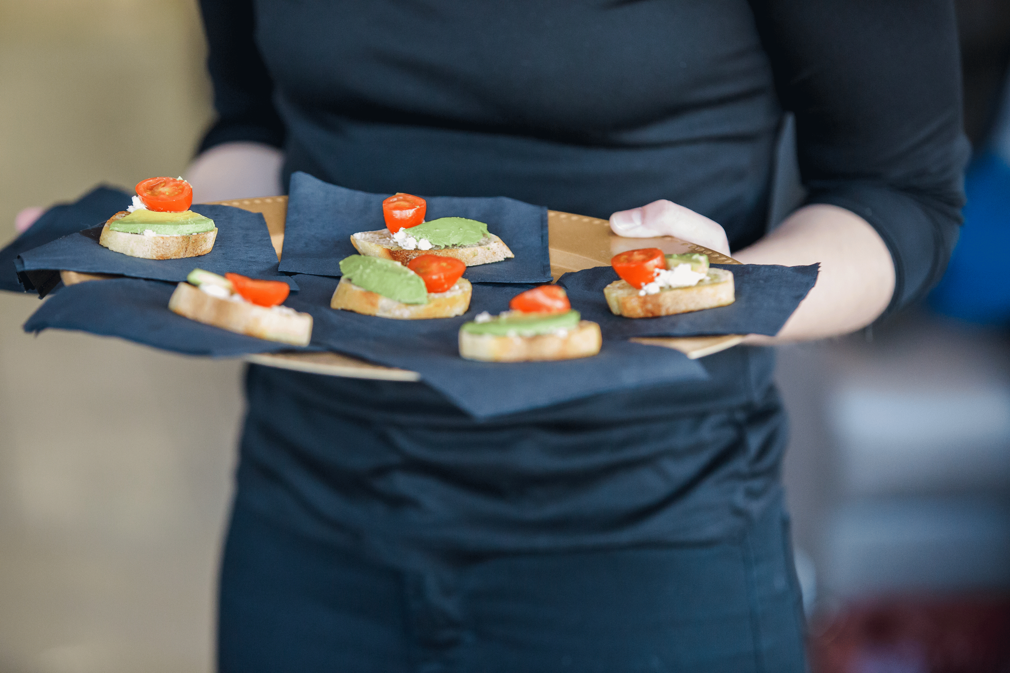 Avocado and herb cheese Crostini