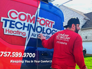 Comfort Technology Tech in Hampton Va arriving at home for HVAC maintenance