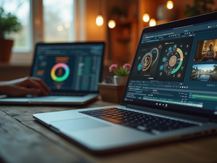 ai content creation on a laptop