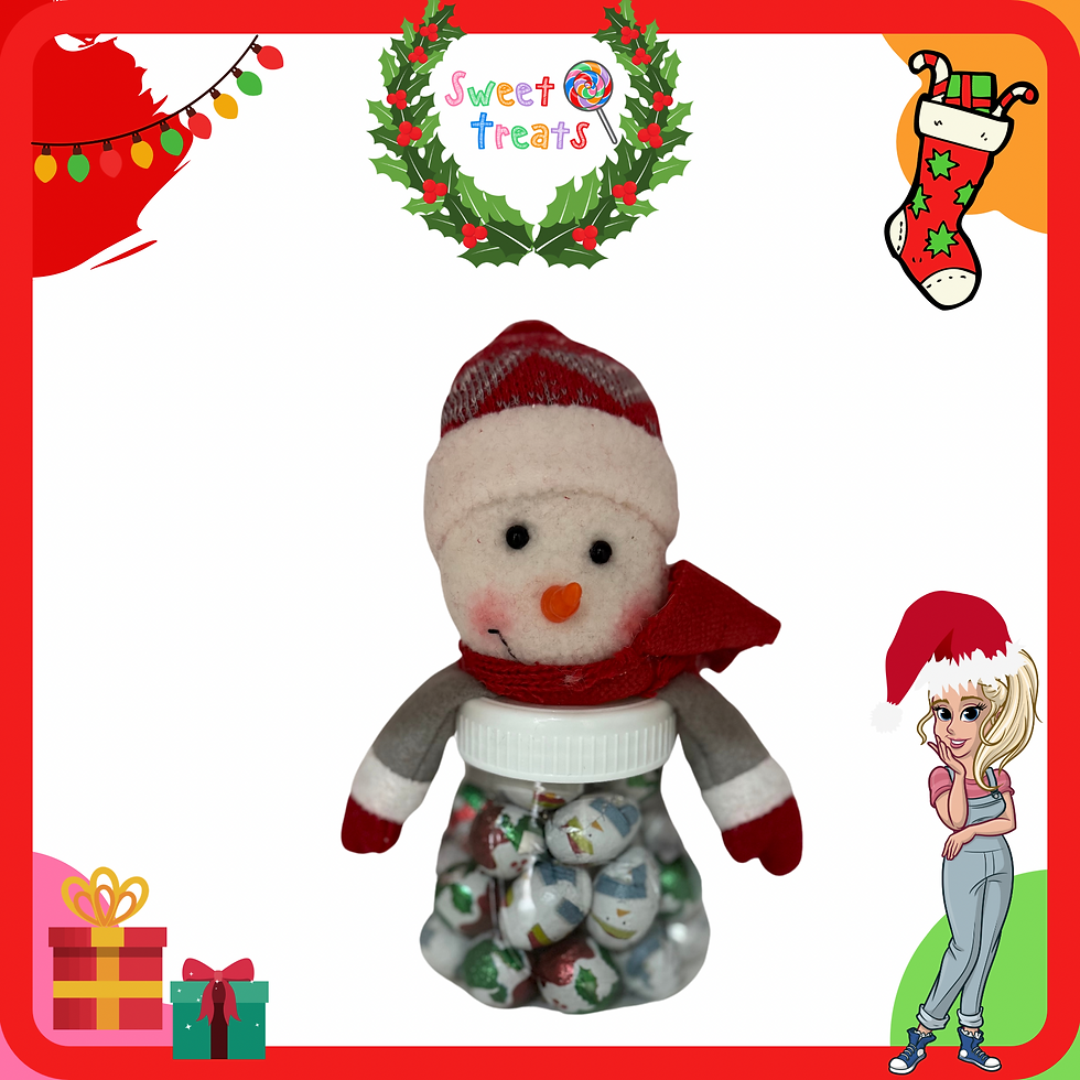 Thumbnail: Xmas jar with festive chocolate santas & snowmen