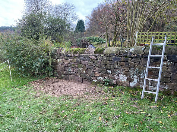 Retaining wall after being rebuilt