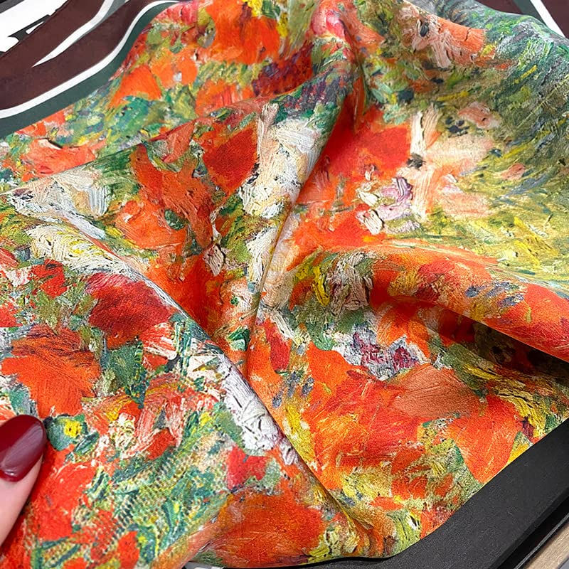 Thumbnail: FEIBOON 100% Pure Mulberry Silk Scarfs 26"x26" Square Scarf Women Neckerchief...