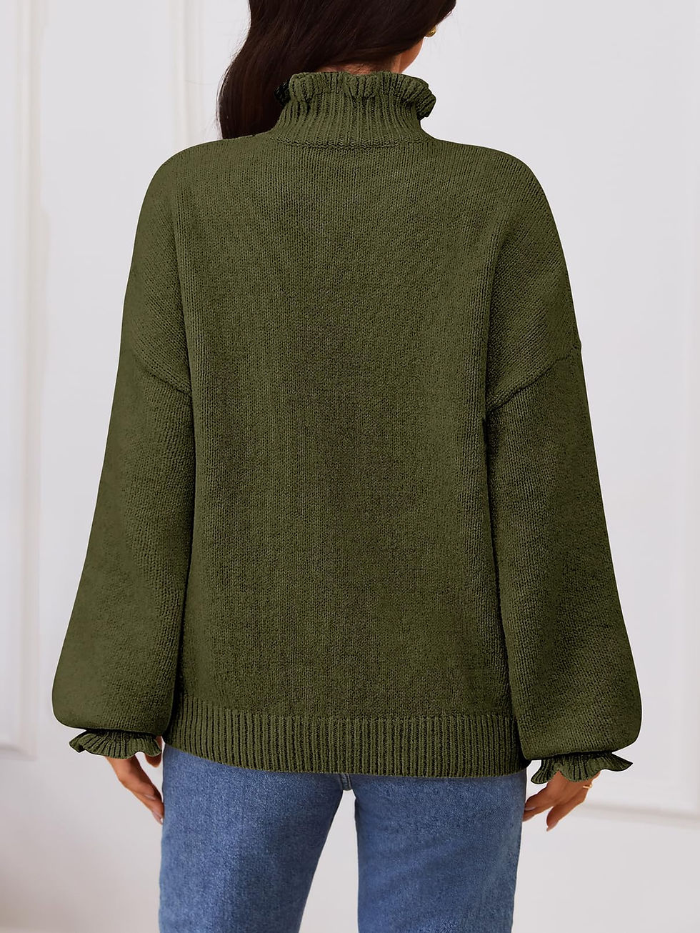 Thumbnail: MEROKEETY Women's Fall 2025 Chunky Cardigan Sweaters Trendy Ruffle Button Dow...