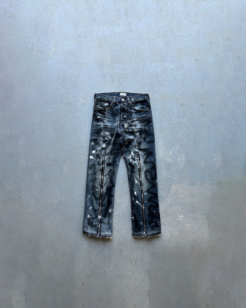 Thumbnail: [raw.] zip-detailed flared jeans