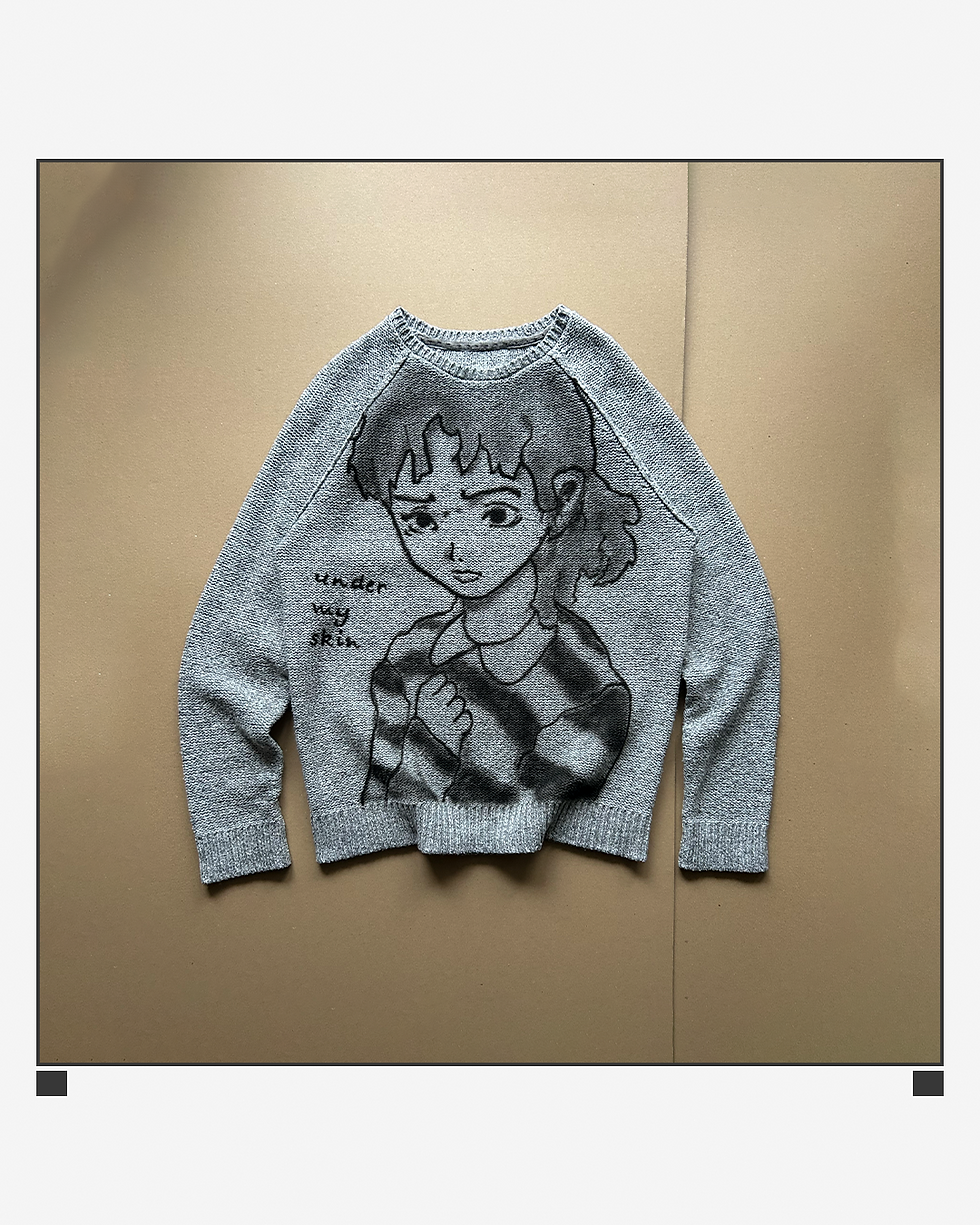 u.m.s. inside out knit sweater