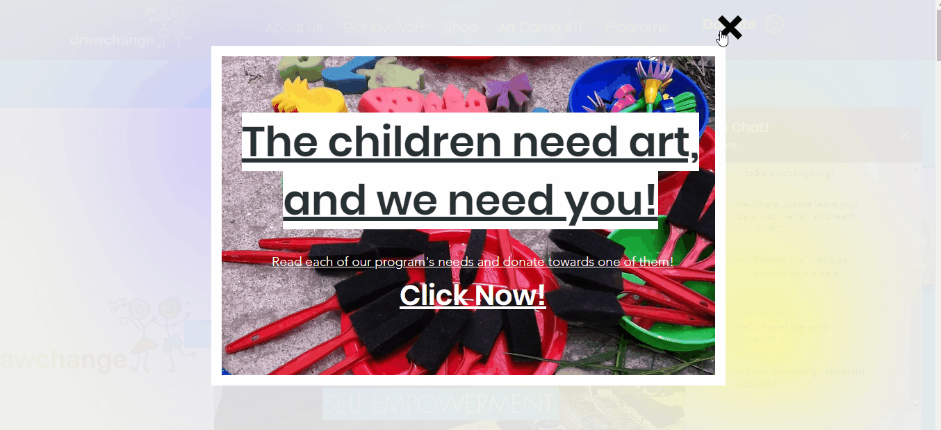 An gif of the overview of the current drawchange website