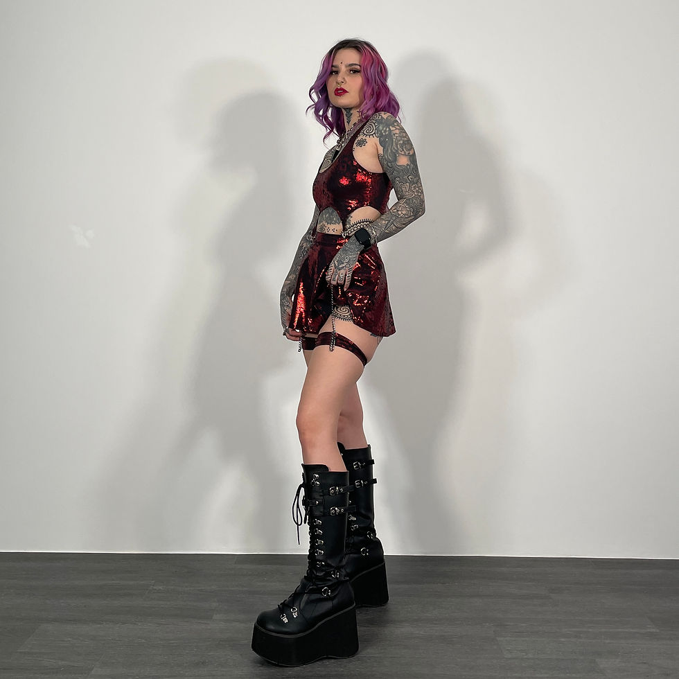 Thumbnail: Lace Effect Shimmer Scoop Neck Suspender Top