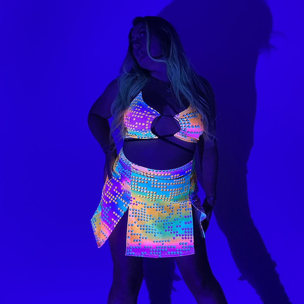 Thumbnail: Matrix Split Thigh A-Line Mini Skirt