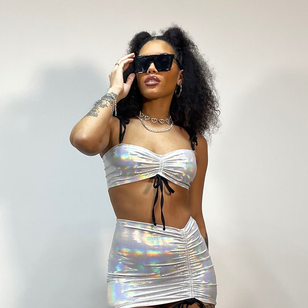 Cloud 9 Ruched Tie Shoulder Crop Top