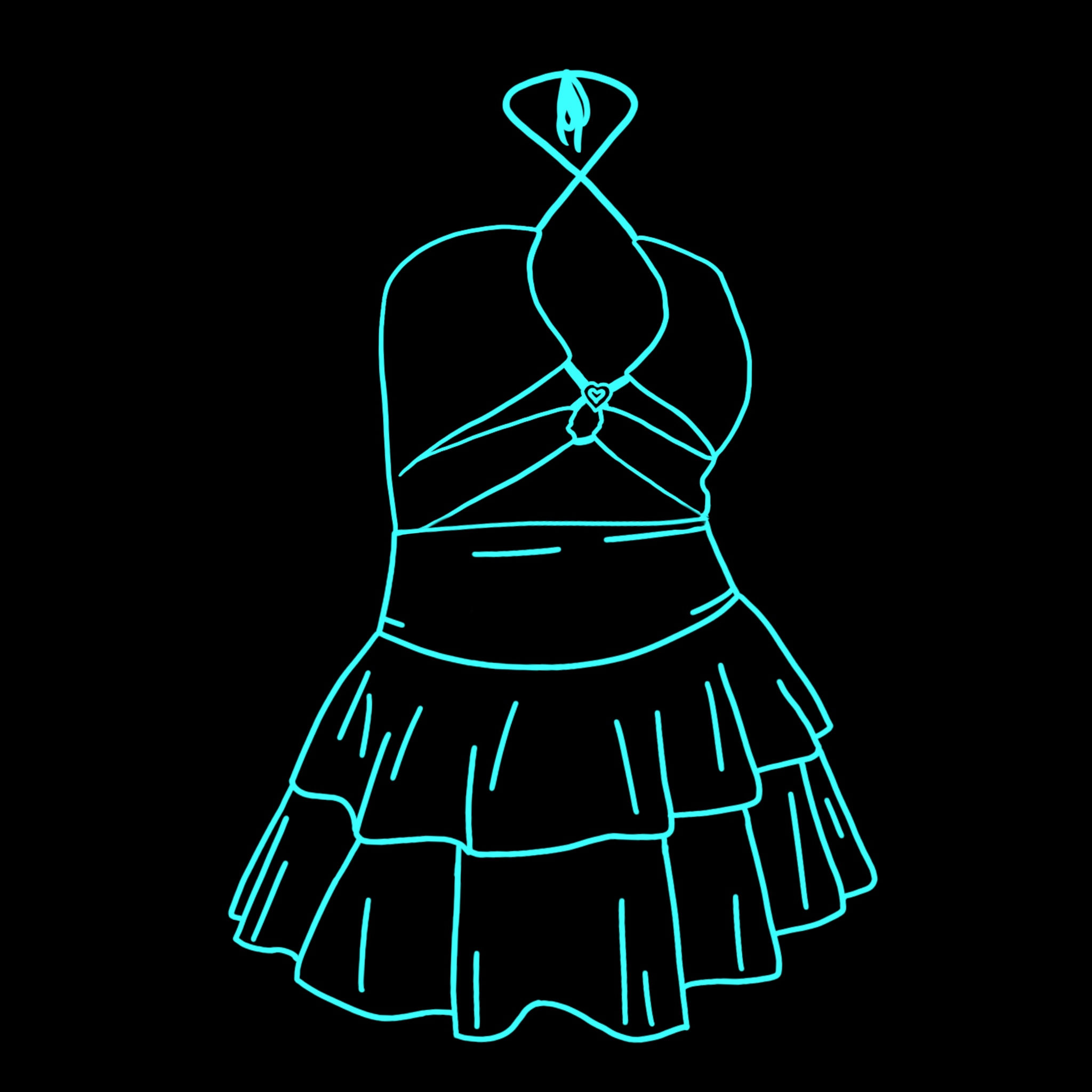 Custom 'Diamante Heart Top' 2 Layer Dress