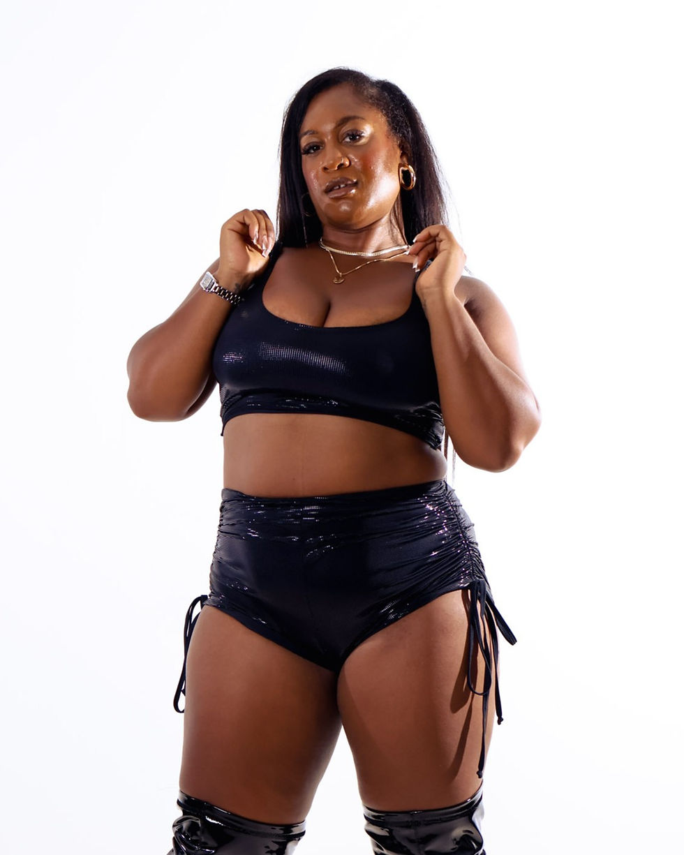Thumbnail: Black Shimmer Scoop Neck Top