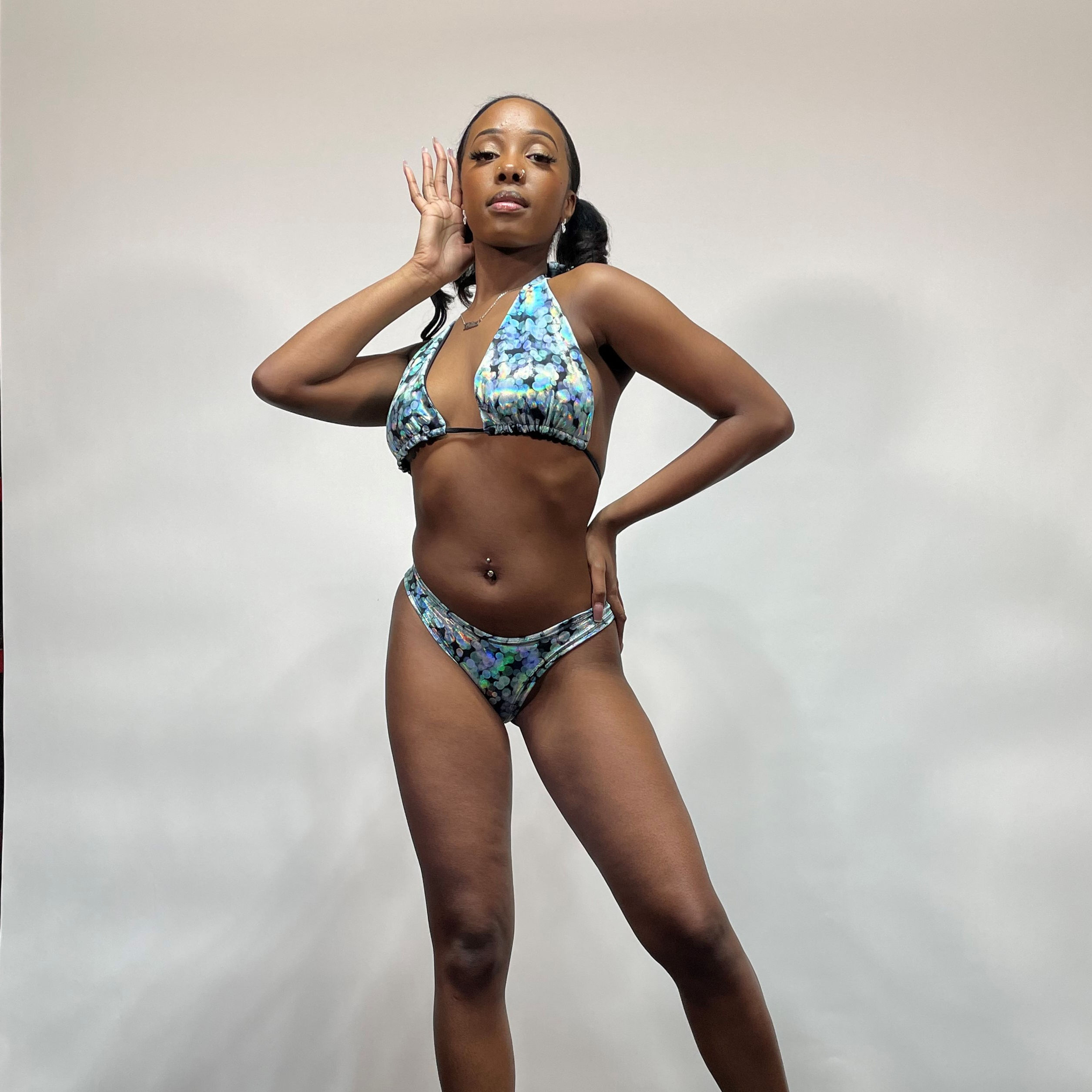 SAMPLE UK 6 (US 2) Midnight Magic Dipped Waist Bikini Bottoms