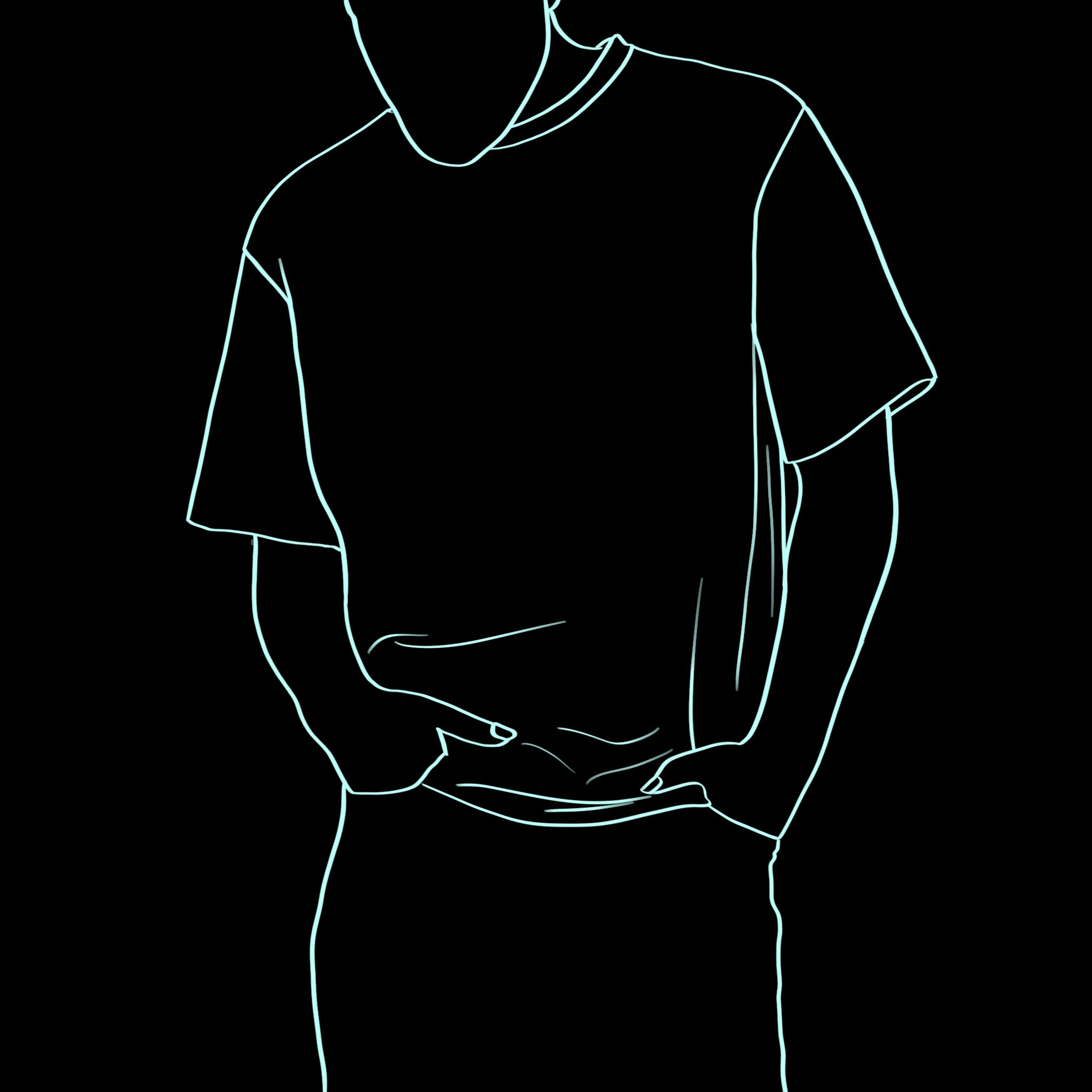 Custom Fabric T-Shirt (Sleeves are chosen, T-Shirt body is black)