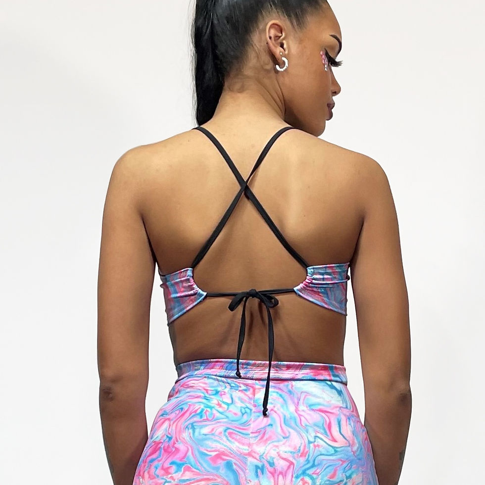 Bubblegum Scoop Neck Backless Top