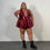 Thumbnail: SAMPLE UK 22 Bust 26 Waist (US 18-22) 5'4-5'7 Red Shimmer Cut Out Dress
