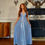 Thumbnail: Ice Shimmer V-Neck Plunge A-Line Dress