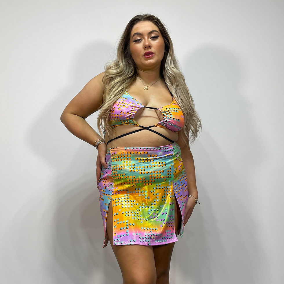 Thumbnail: Matrix Split Thigh A-Line Mini Skirt