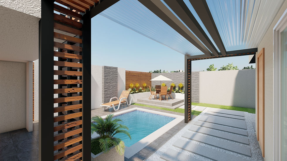 DISEÑO DE AREAS DE ESPARCIMIENTO, PISCINA Y QUINCHO