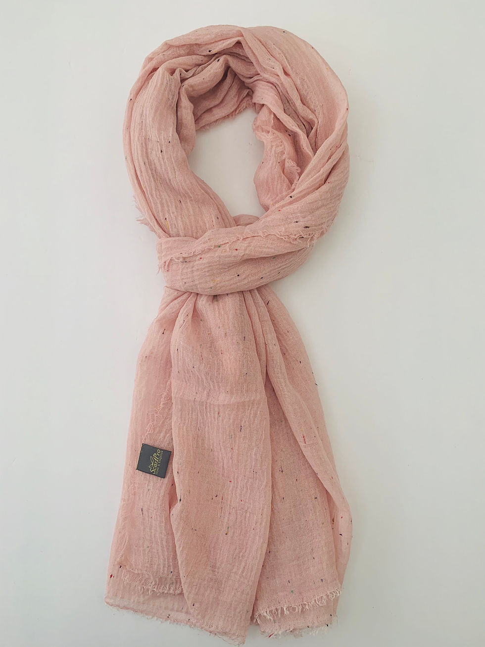 Thumbnail: ScarfPro Peach Crushed Sprinkled Cotton Scarf