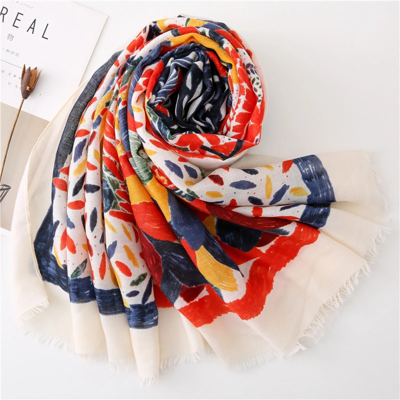 Thumbnail: ScarfPro Splash of Color Viscose Printed Luxury Scarf