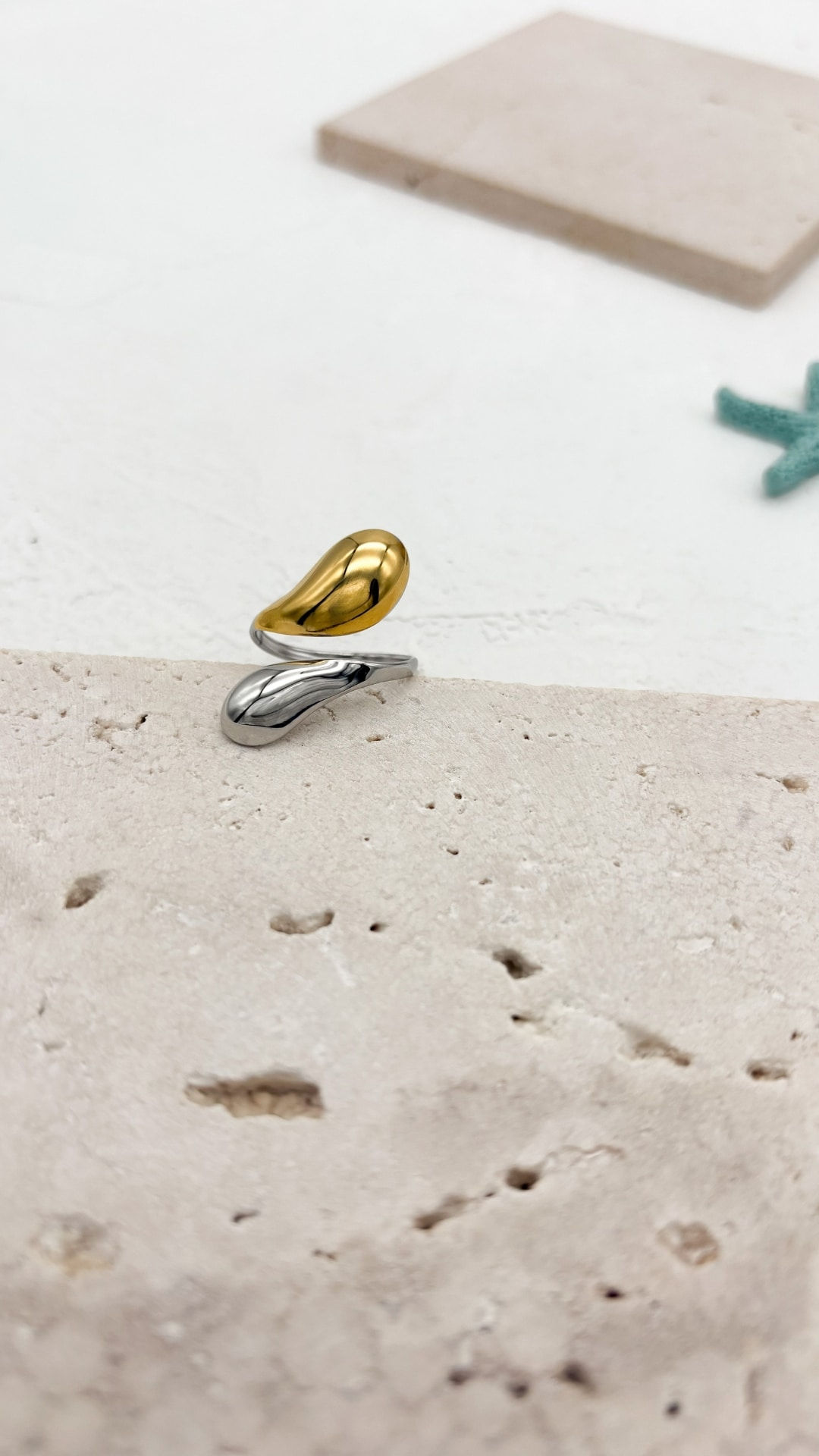 Δαχτυλίδι Μύκονος Χρυσό και Ασημένιο