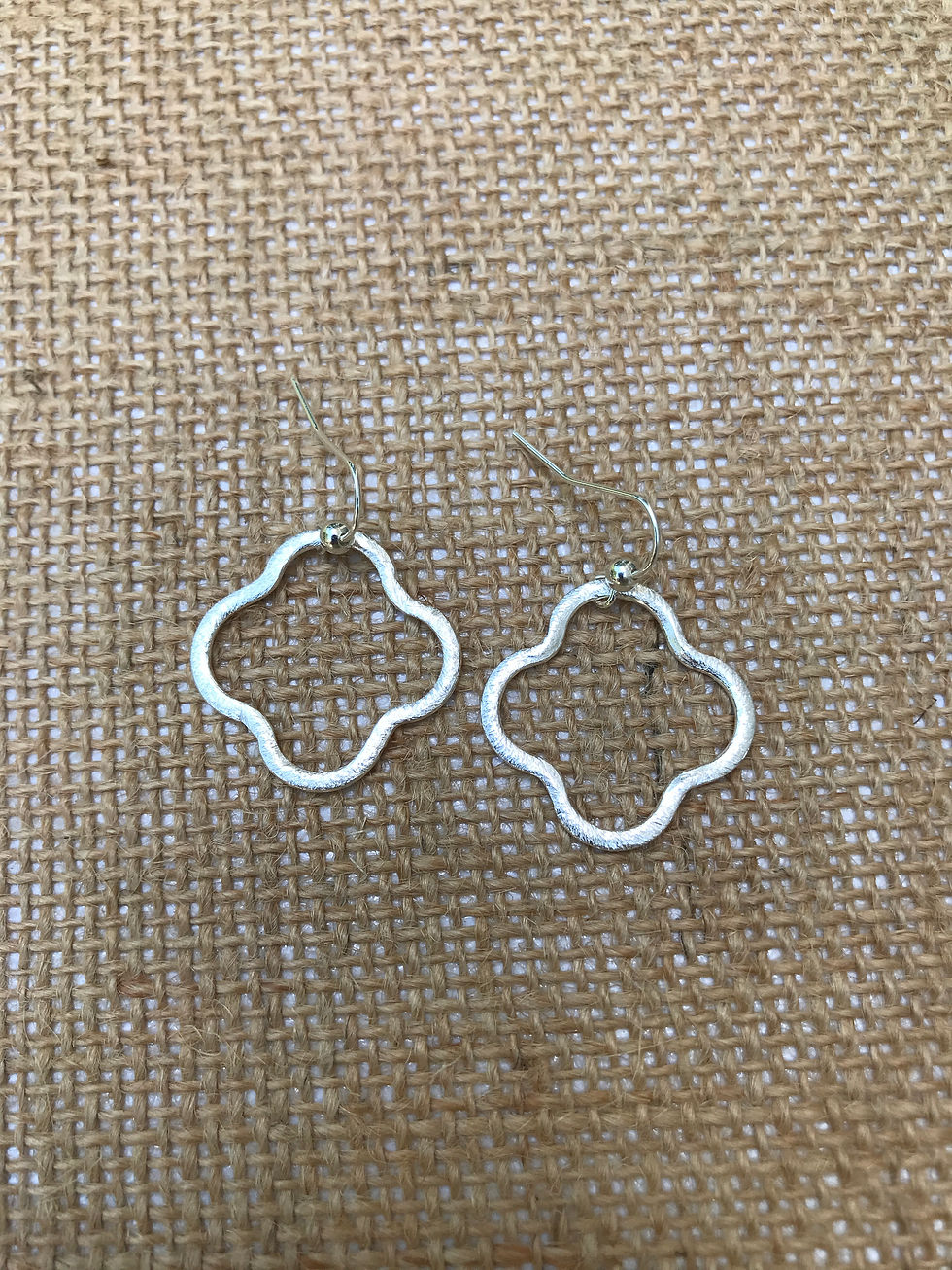 Quatrefoil Small Silver Earrings