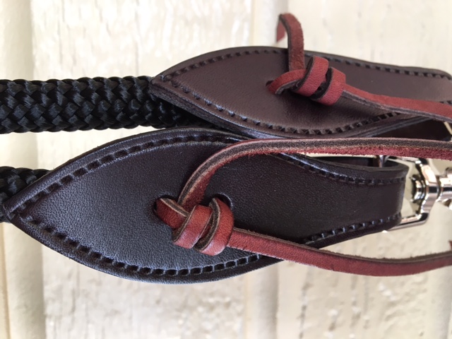Dark leather on the bit ends