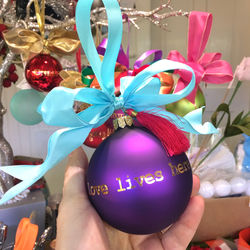 love lives here glass ornament