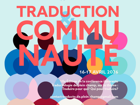 Appel à communications : Traduction et communauté - NOUVELLE DATE BUTOIR : 1er OCTOBRE 2025