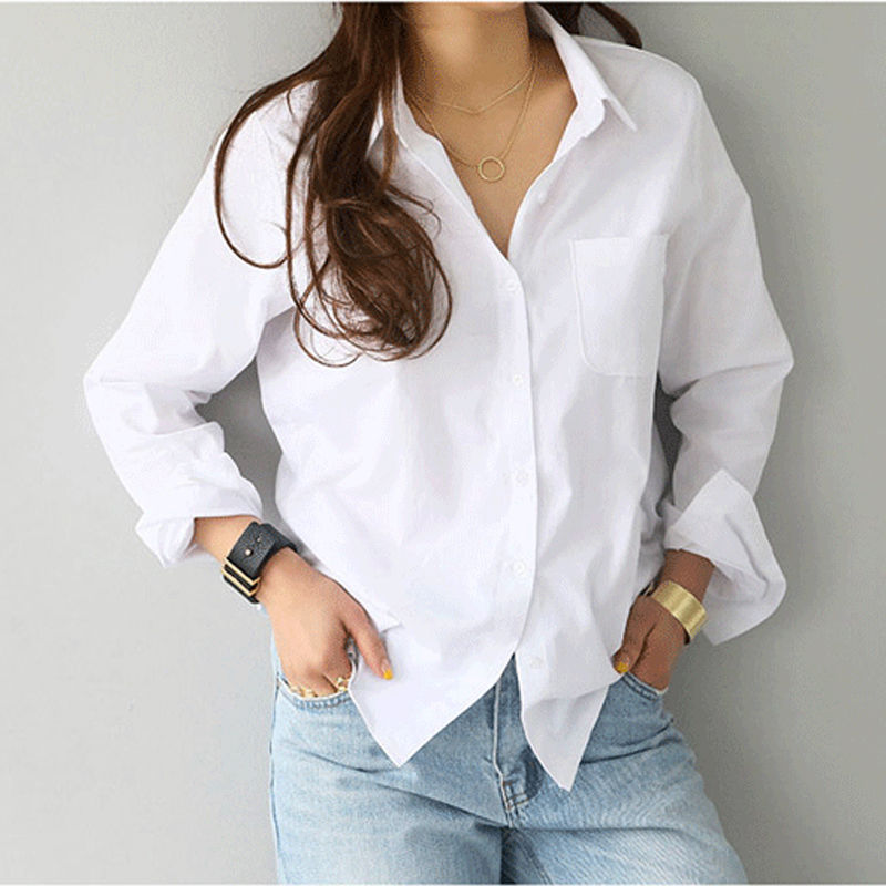 Cotton Blouse White Shirt Fashion Women Blusas Mujer De Moda OL Style Tops Casua