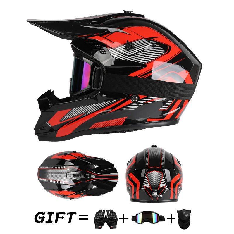 Thumbnail: Off Road Motorcycle Helmet Rally Downhill Full Helmet Riding with Goggles Suitab