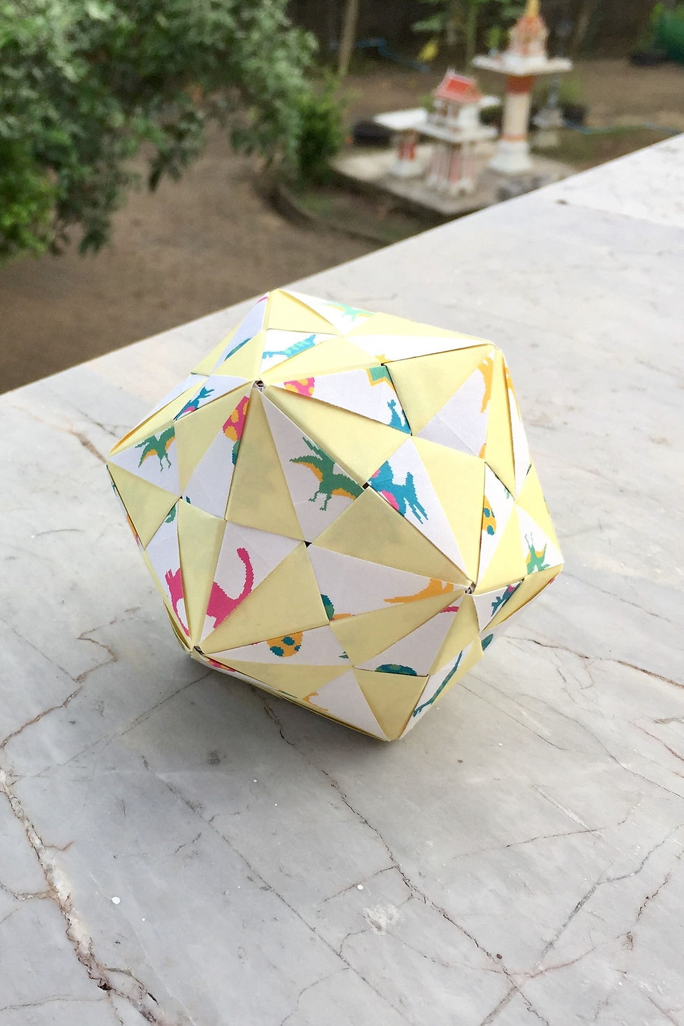 Cheese Kusudama (Three blades pinwheel)