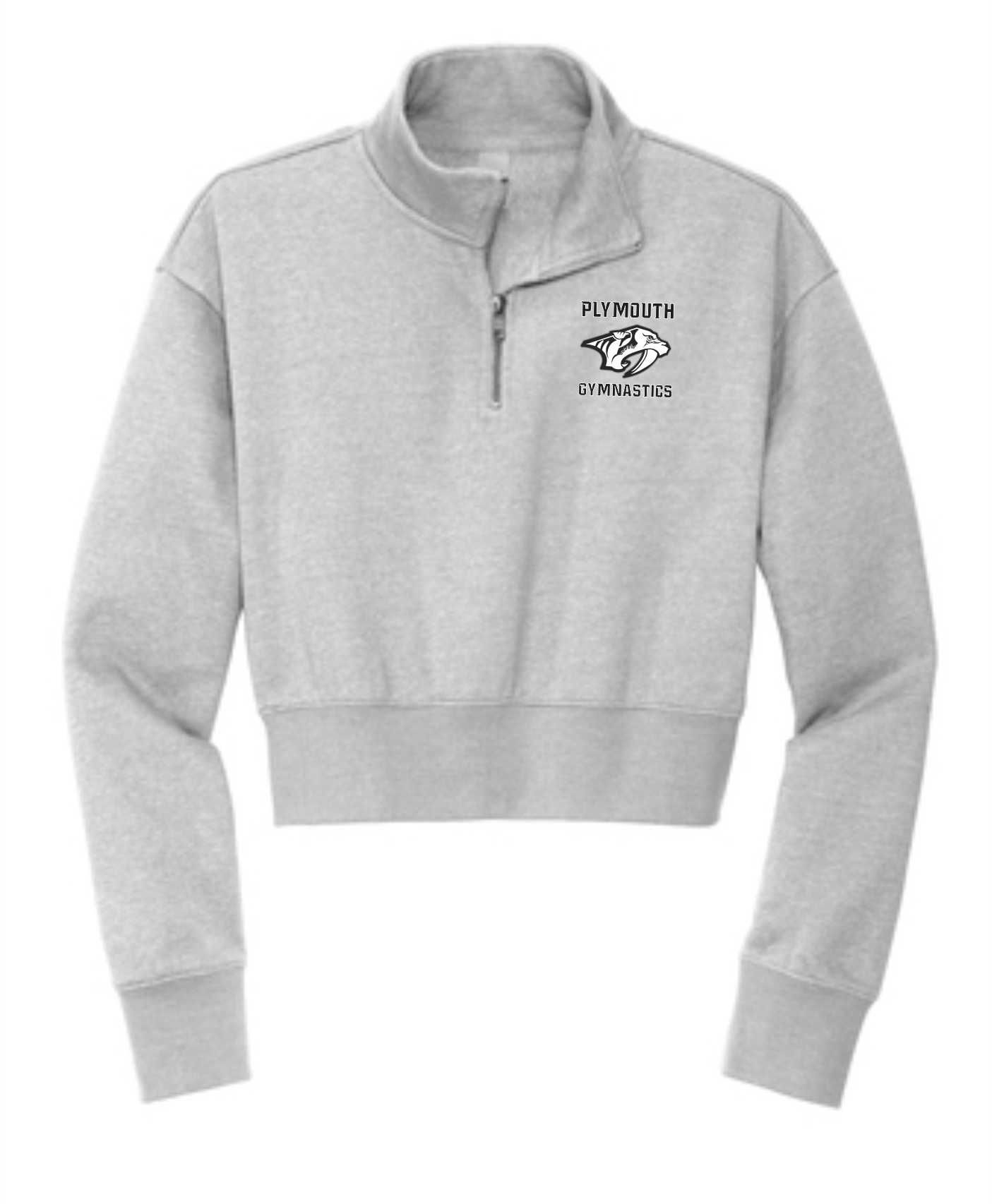 Plymouth Gymnastics Womens Crop Half Zip Fleece