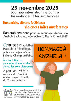 25 nov 2025 à Chauffailles - Journée internationale pour l'élimination de la violence à l'égard des femmes.