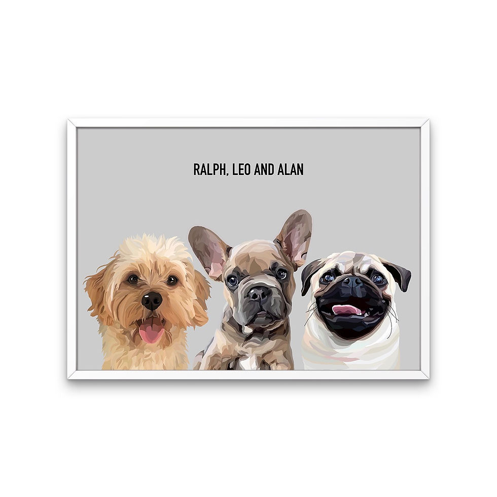 Thumbnail: Framed Triple Pet Portrait