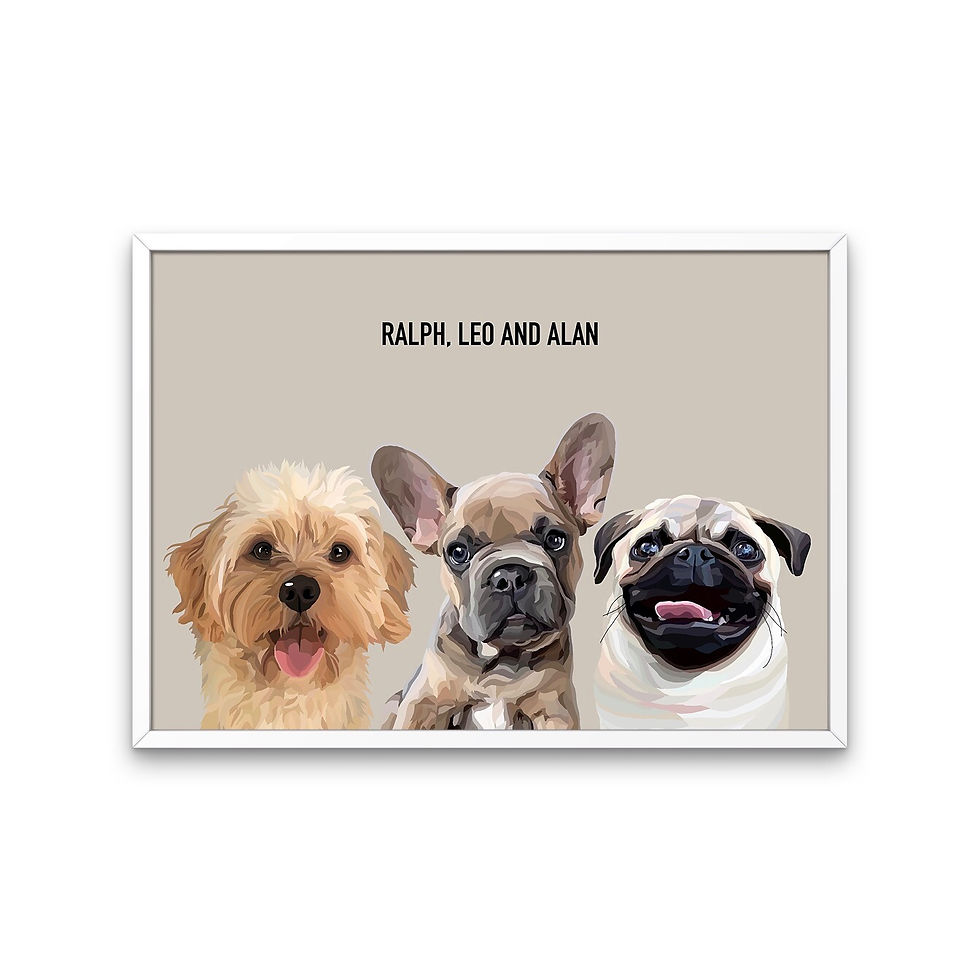 Thumbnail: Framed Triple Pet Portrait