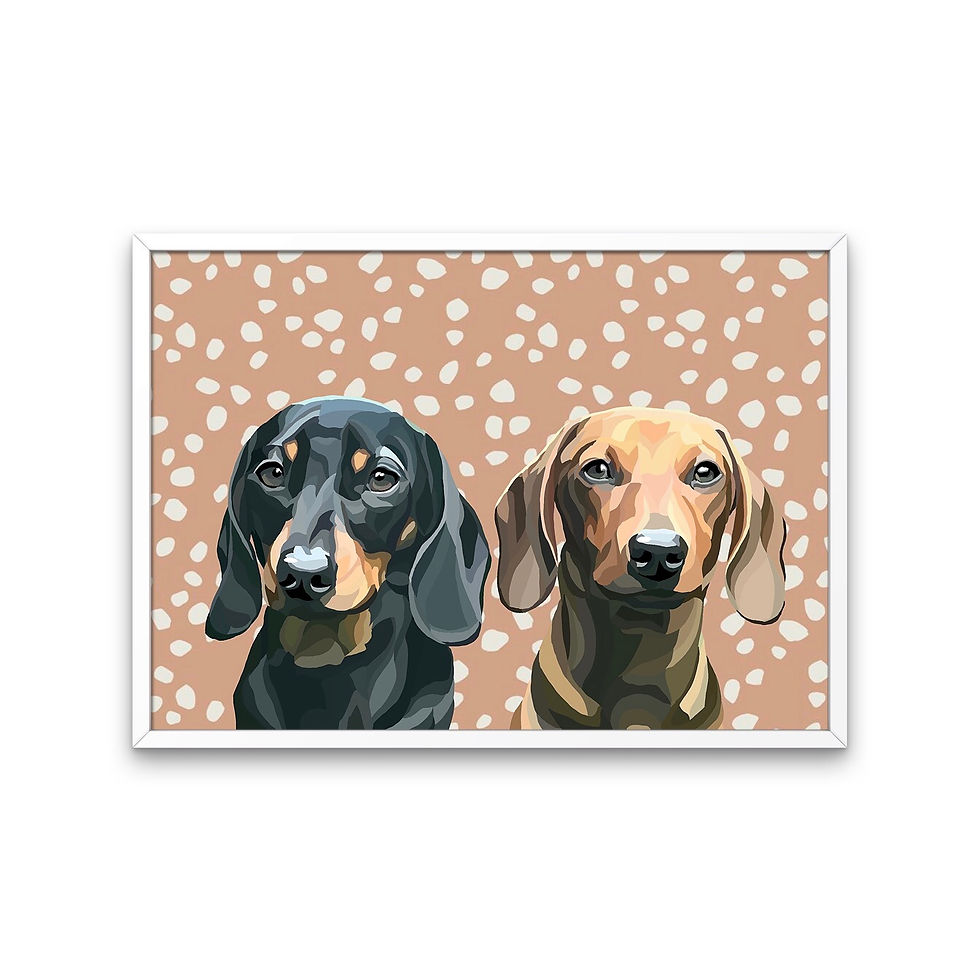 サムネイル： Framed Double Pet Portrait