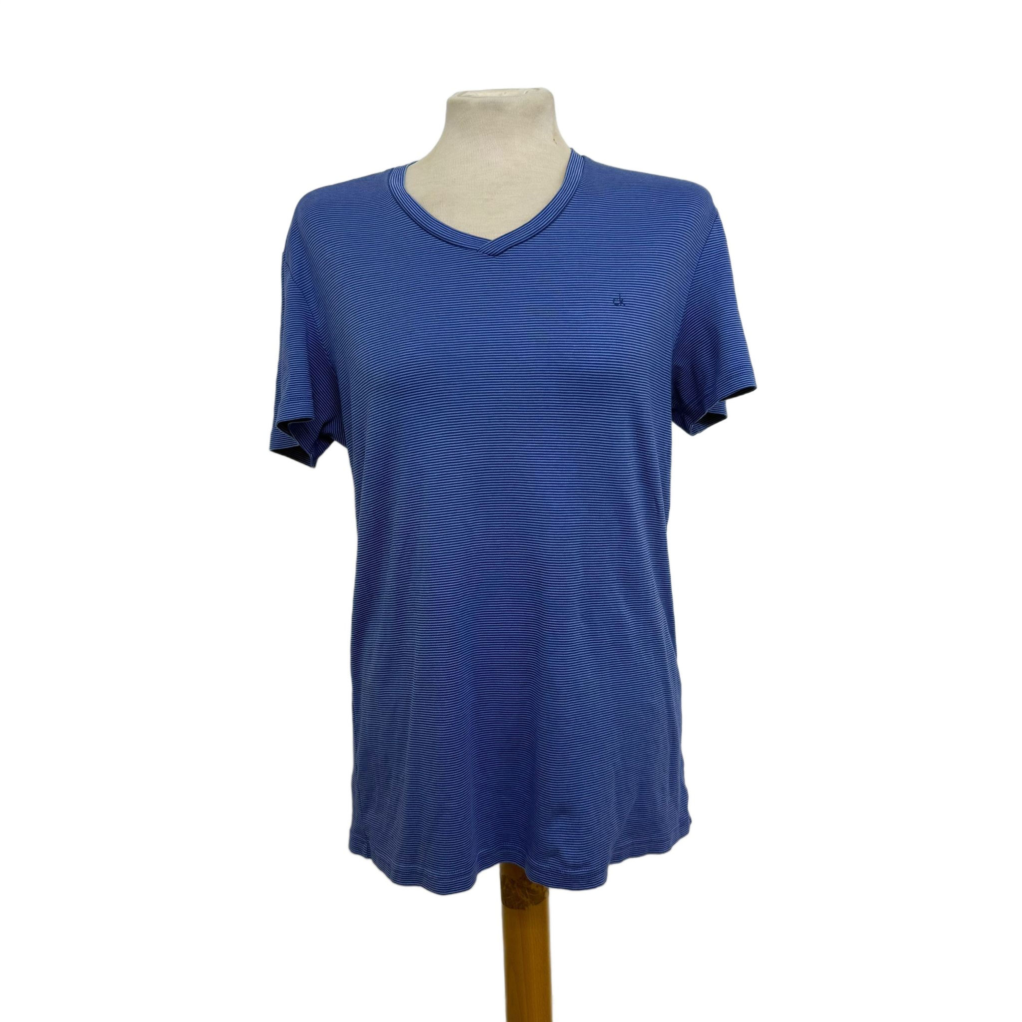 CALVIN KLEIN Pinstripe V-Neck T-Shirt