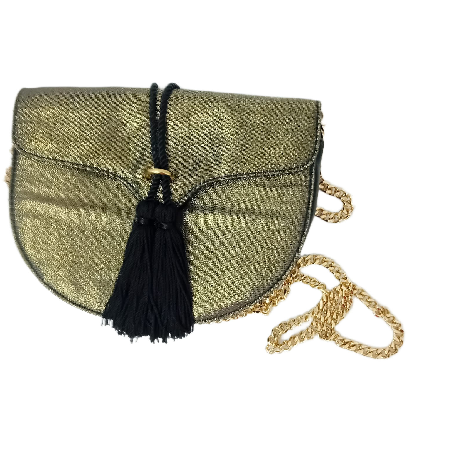Metallic Gold Evening Shoulder Bag – Crossbody Clutch