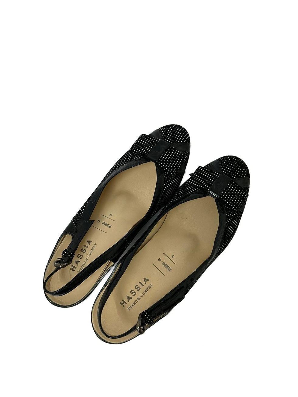 תמונה ממוזערת: HASSIA Black Polka Dot Slingback Pumps