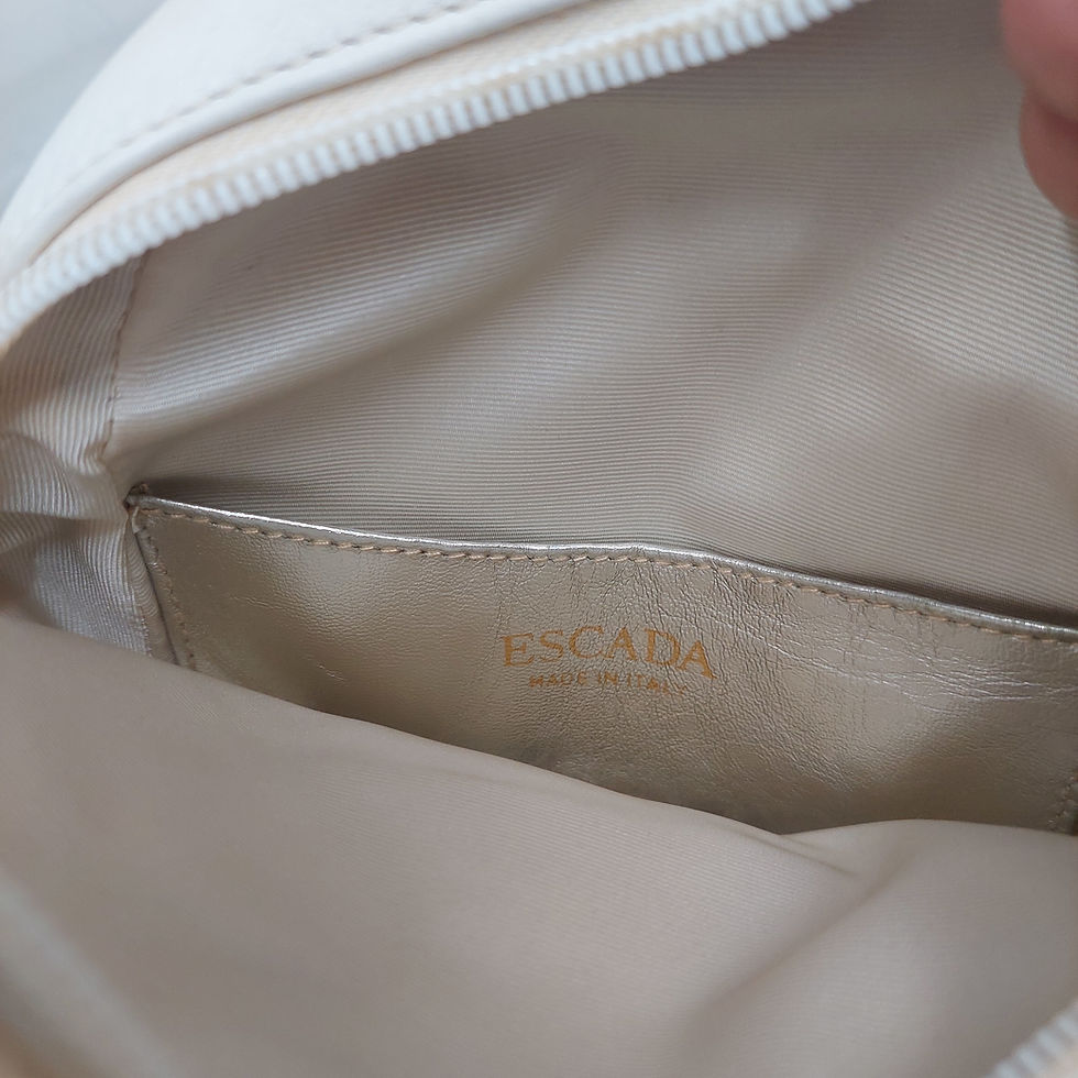 Thumbnail: White and Gold leather Escada bag