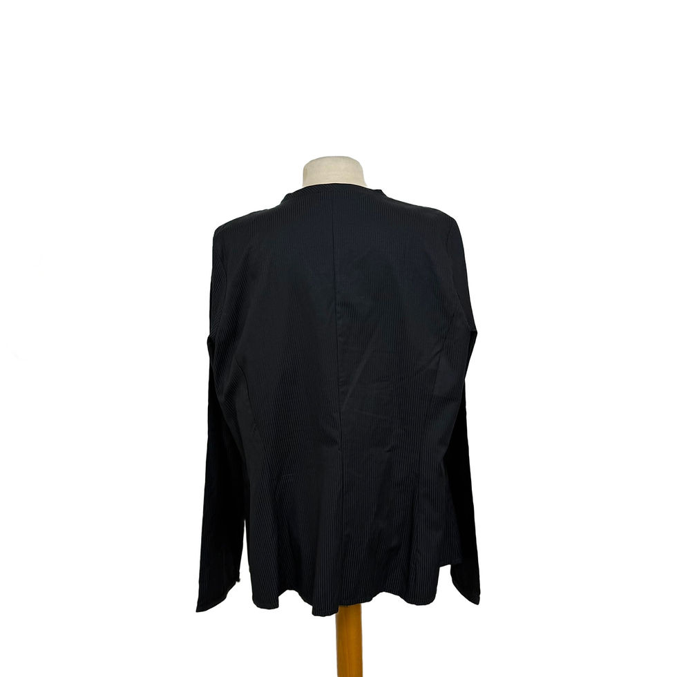 תמונה ממוזערת: Dorin Frankfurt Ribbed Knit Blouse with Pearl Buttons