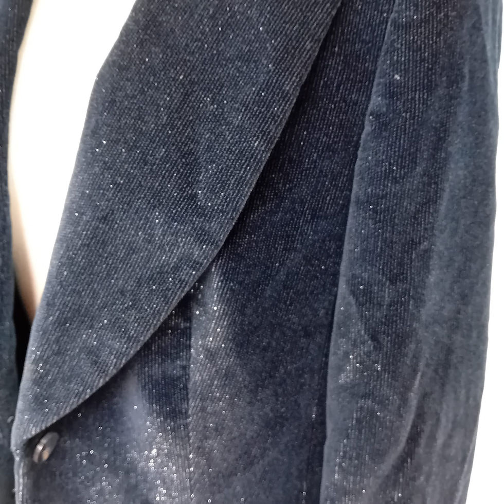 Thumbnail: Vintage Escada Midnight Blue Glitter Velvet Blazer